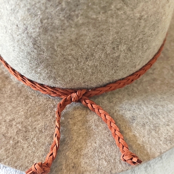 NWT Treasure & Bond Double -Braid Wool Felt Fedora Adjustable Hat Beige One Size - Picture 3 of 14